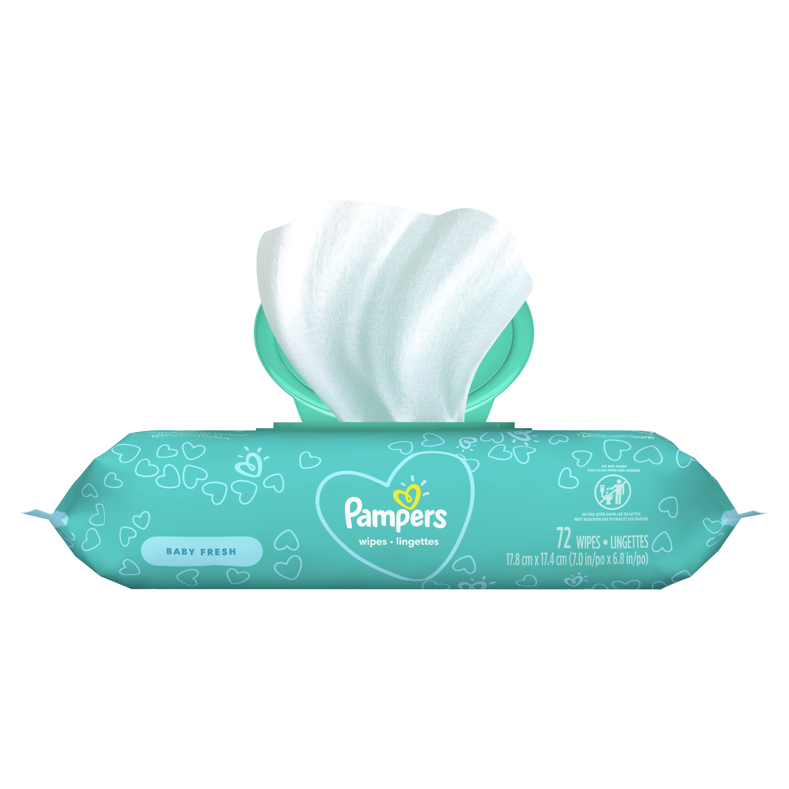 Pampers Baby Clean Wipes, Baby Fresh Scented, 1X Pop-Top, 72 Count