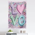 thumbnail image 1 of Love Tapestry, Hand Drawn 3D Love Lettering Psychedelic Goorvy Sixties Inspired Design Peace Kiss U, Fabric Wall Hanging Decor for Bedroom Living Room Dorm, 5 Sizes, Multicolor, by Ambesonne, 1 of 1