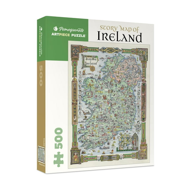 Rompecabezas con el mapa de la historia de la granada de Irlanda, 500 piezas