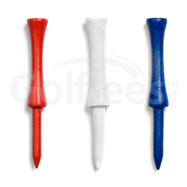 Golf Tees Etc Step Down Red, White, Blue, Color Golf Tees 3 1/4" Inch