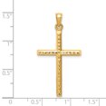 thumbnail image 4 of 14k Yellow Gold Hollow Hollow Diamond-cut Cross Charm Pendant, 4 of 7