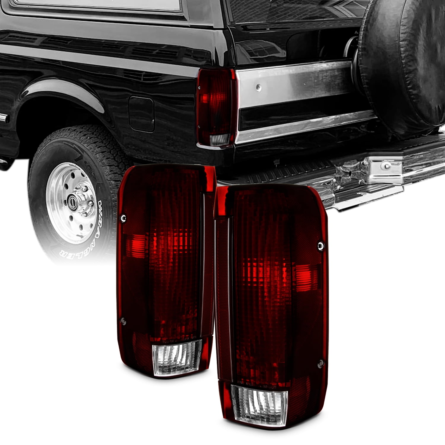 For Ford F150 Pickup Truck Styleside Body Generation II Full LED Black Tail Brake Lights Repalcement 