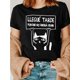 thumbnail image 1 of Women's Chic Floral Cat Print Casual T-Shirt - Lightweight, Stretchy Cotton, Crew Neck, Short Sleeve, Machine Washable - Perfect for Everyday & Sports Activities, 1 of 6