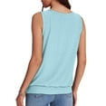 thumbnail image 6 of AherBiu Beach Tank Tops for Women Eyelet Hole Keyhole Neck Summer Sleeveless Boho Vacation Shirts Blouse, 6 of 9