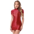 thumbnail image 1 of Jhaoyu Robe Mini Moulante Élégante pour Femmes Manches Courtes Soirée Boîte de Nuit Robe Crayon Boîte de Nuit Bourgogne G, 1 of 6