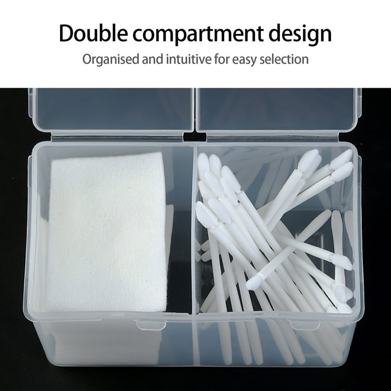 VEAREAR Storage Box Double Grids Visible Buckle Convenient Creative Storing  Cotton Swab Wear-resistant Transparent Design Nail Charm Organizer Nail