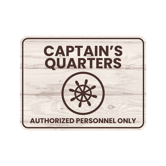 Classic Framed Plus Captain's Quarters Authorized Personnel Only Door or Wall Sign | Boats & Yachts Signage - Large