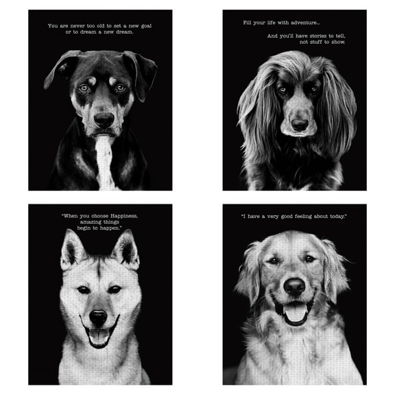 Masterpiece Art Gallery Compawssion Dogs By Frank Bruynbroek Canvas Art Print Set Of 4 (11" x 14")