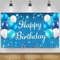 thumbnail image 4 of Kripyery Birthday Banner Clear Printing Glitter Polyester Happy Birthday Party Backdrop Cloth Home Decor for Festival, 4 of 8