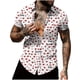 thumbnail image 3 of Ceisia Men Casual Fashion Turndown Collar Stripe Printing Gift Short Sleeve Button Shirt, 3 of 6