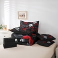 thumbnail image 6 of Homewish Chic Floral Rose 7 Pieces Bedding Comforter Set For Girls Boys,Black Red White Full Bedding Set Lightweight,Romantic Flowers Fitted Sheet Flat Sheet,Super Cozy Room Decor,Reversible, 6 of 8