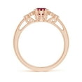 thumbnail image 2 of ANGARA Natural Aeon 1 ct Ruby Solitaire Milgrain Engagement Ring with Trio Accents in 14K Rose Gold for Women (Size-7x5mm) | July Birthstone, Anniversary, Jewelry Gift for Women | Natural Ruby Ring, 2 of 10
