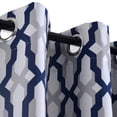 thumbnail image 2 of DriftAway Mason Geometric Trellis Pattern Thermal Insulated Blackout Grommet Window Curtains 2 Panels Each 52 Inch by 96 Inch Navy, 2 of 7