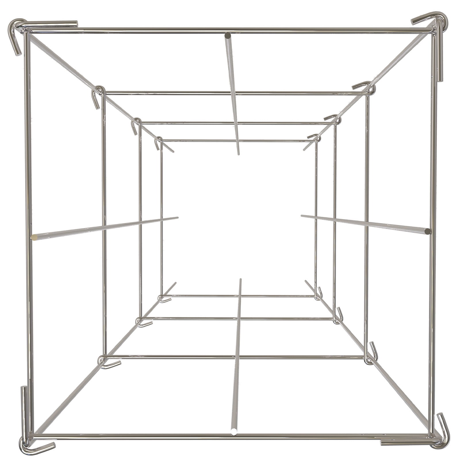 VEVOR 5 Pack Square Folding Tomato Cages 46" Plant Support Stake Tower Silver PVC-coated Steel Tomato Cage Towers for Tomato Plants, Eggplants, Cucumber, Climbing Plants