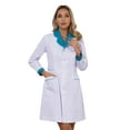 thumbnail image 2 of TiaoBug Women's Nurse Dress Cosplay Uniform Lab Coat Doctor Medical Outerwear Green Curved Lapel S, 2 of 7