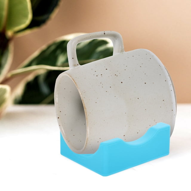 Luxshiny Soporte Reutilizable De Silicona Para Vasos Para Con Compacto Azul