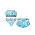 thumbnail image 2 of MSemis Kid Girls 3PCS Printed Tankini Set Swimsuit Swimwear Sleeveless Bathing Suits,Size 8-14 Leaf 10, 2 of 5
