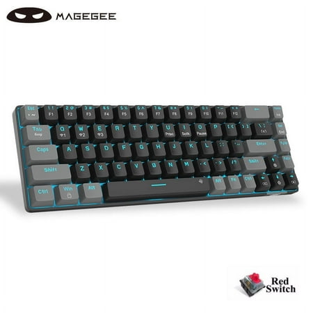 MageGee 60 Percent Mini Gaming Mechanical Keyboard Detachable Type-C Office Keyboard Compact 68 Keys Ice Blue Backlight with Blue Switch for PC Gamer Office/Windows PC Laptop Mac/Xbox