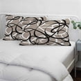 thumbnail image 4 of Brown Geometric Throw Pillow Cover, Pillowcase Protectors with Zipper, Breathable Decorative Lumbar Pillow Case Cover, Vintage Black White Striped Abstract Art Pillow Shams for Couch Sofa 16x24Inch, 4 of 8