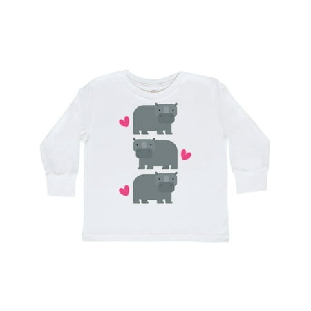 

Inktastic Hippo Cute Hippotamus Animals Gift Toddler Toddler Girl Long Sleeve T-Shirt