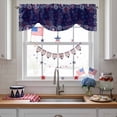 thumbnail image 3 of Navy Blue Red Stars Tie Up Valances Curtain, Adjustable Kitchen Independence Day Sparklers Us Flag Modern Valances for Windows Decor, Rod Pocket Short Curtains Set for Bedroom/Bathroom, 60"x18", 3 of 9