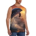 thumbnail image 2 of Kdxio Sunset Dancing Dolphin for Men's Muscle T-shirt,Sleeveless for Workout Running Athletic Gym Lounge Casual, 2 of 5
