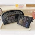 thumbnail image 5 of 5 Pieces Mesh Heart Makeup Bags Sets, Zipper Mesh Cosmetic Bag Toiletry Bag, Portable Travel Makeup Bags for Women, Organizer Bags for Home Office Travel (Blk), 5 of 5