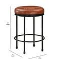 thumbnail image 3 of Counter Stool With - Metal Frame, Footrest, No Assembly Required Faux Leather Backless Base, Comfortable Padding, Needed, 3 of 5