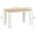 thumbnail image 3 of HOMCOM 47" Modern Dining Table for 4-6 People with Wood Effect, Oak, 3 of 10