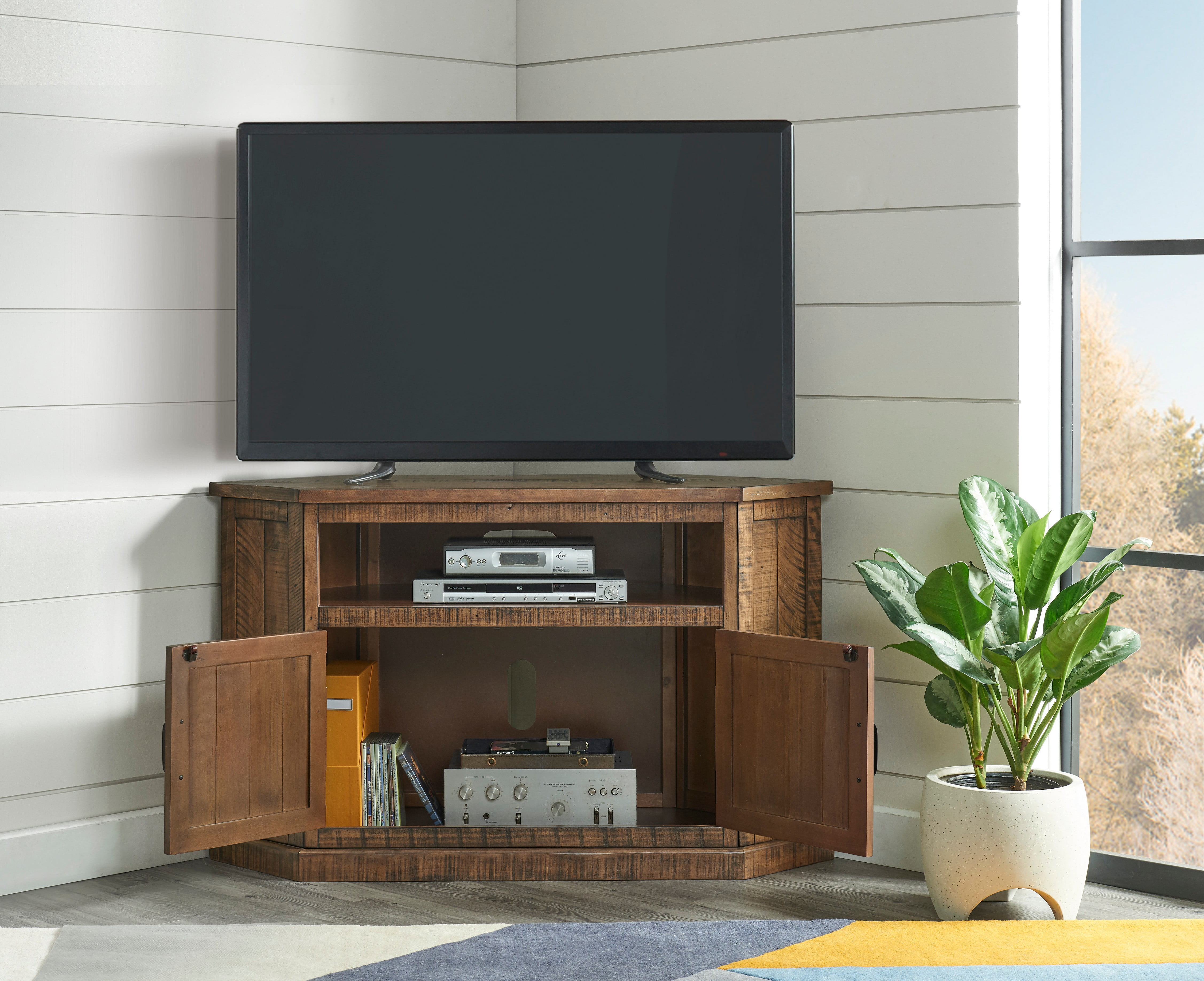 Martin Svensson Home Rustic 50" Corner TV Stand Natural