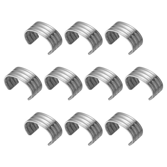 Uxcell Leather Rope Clip, Cylindrical Crimping Cord Crimps Foldable String Leather Cord Fastener, Silver Tone 50 Pack