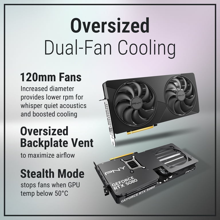 PNY NVIDIA GeForce RTX™ 5080 Slim Dual-Fan, Dual-Slot OC Graphics