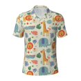 thumbnail image 2 of Daiia Jungle Animals Pattern Men’s Polo Shirts,Solid Deck Shirt,Classic Fit, Breathable Cotton Polo for Casual and Sport Wear-4X-Large, 2 of 7