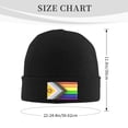 thumbnail image 3 of LNWH Knitted Acrylic Hat, Pride Rainbow Flag LGBT Art Pattern Winter Beanie Hat for Cold Weather, Black, 3 of 8