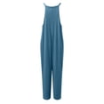 thumbnail image 5 of Lisingtool Womens Overalls Women Summer Casual Jumpsuits Spaghetti Strap V Neck Loose Romper with Pockets Jumpsuits for Women Dressy Blue, 5 of 5
