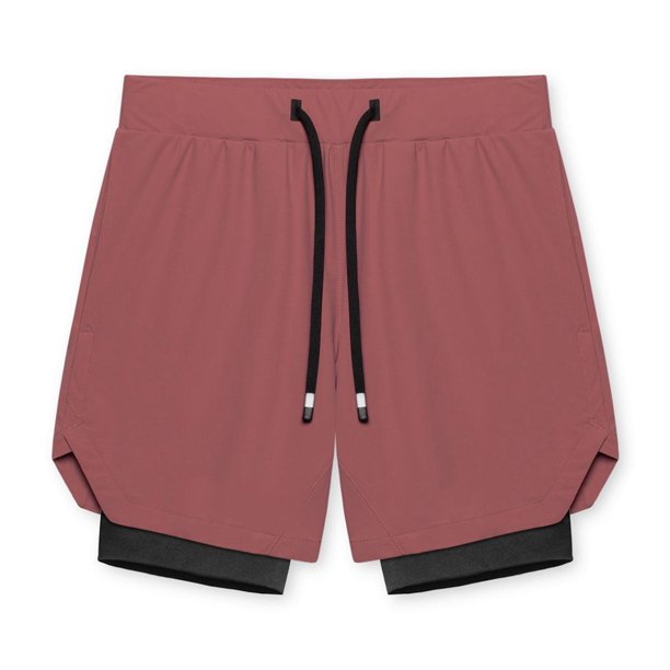 Pantalones cortos de verano para hombre, para fitness, correr, deportes, de doble capa, informales, transpirables, sueltos, para entrenamiento, a la moda