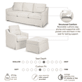 thumbnail image 3 of Bush Home Harper 80W Sofa, Swivel Accent Chair, and Storage Ottoman with Slipcovers in Ivory Basketweave Fabric, 3 of 4