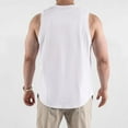 thumbnail image 3 of Caqnni Basic Style Classical Color Easy to Match Men's Regular-Fit Tank Top (White,XL), 3 of 6