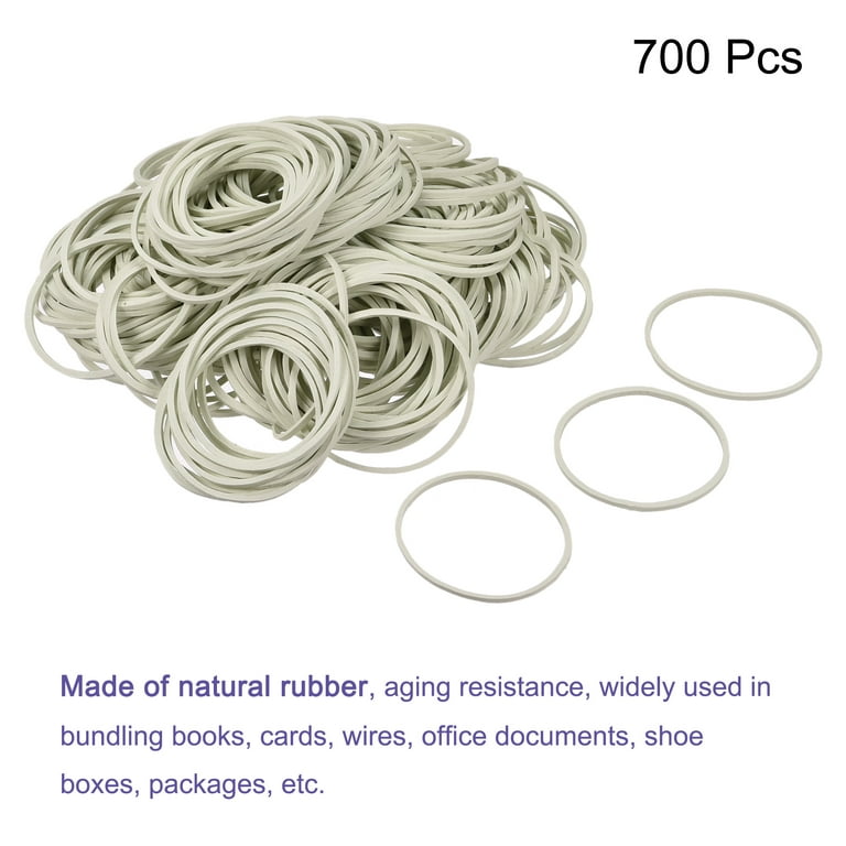 Uxcell Rubber Band Stretchable Rubber Elastic Band White 1.5inch Dia for  Home Office, Pack of 700