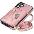 thumbnail image 4 of Compatible with Samsung Galaxy A54 5G Wallet Case with Card Slot  Flip Leather Shockproof Zipper Protective Handbag with Crossbody Strap for Galaxy A54 5G Case Wallet(Pink-6.4 inch), 4 of 8