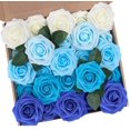 thumbnail image 1 of Flores de rosas artificiales, 25 piezas de flores decorativas de rosas falsas con tallos TUNC Sencillez, 1 of 5
