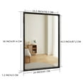 thumbnail image 2 of Parisloft Antique Black Metal Framed Rectangle Bathroom Mirror, 24 x 36 Inch, Tempered Glass Bathroom Vanity Mirror, 2 of 11