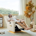 thumbnail image 6 of Tina's Home Electric Power Glider Swivel Nursery Recliner Chair Wingback with USB, Waterproof Stain-resistant for Baby Feeding & Living Room Ivory, 6 of 10