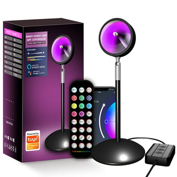 Sunset Lamp Projector, LED Sunset Light, Smart Sunset Light with Alexa Voice Control, APP &Timer, 16 Colors RGB Changing Night Light for Bedroom, Photography, Party, Tiktok Live, Room Decor