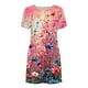 thumbnail image 5 of Puntoco Vestido De Manga Corta Para Mujer, Vestido Con Cuello Redondo Y Estampado Floral, Vestido De Manga Corta Con Cuello Redondo, Color Xl,Regalos Para Mujer Joven, 5 of 5