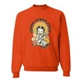 thumbnail image 1 of Wild Bobby, Betty Boop Good Vibes Only Betty Boop Unisex Crewneck Sweatshirt, Orange, 3X-Large, 1 of 5