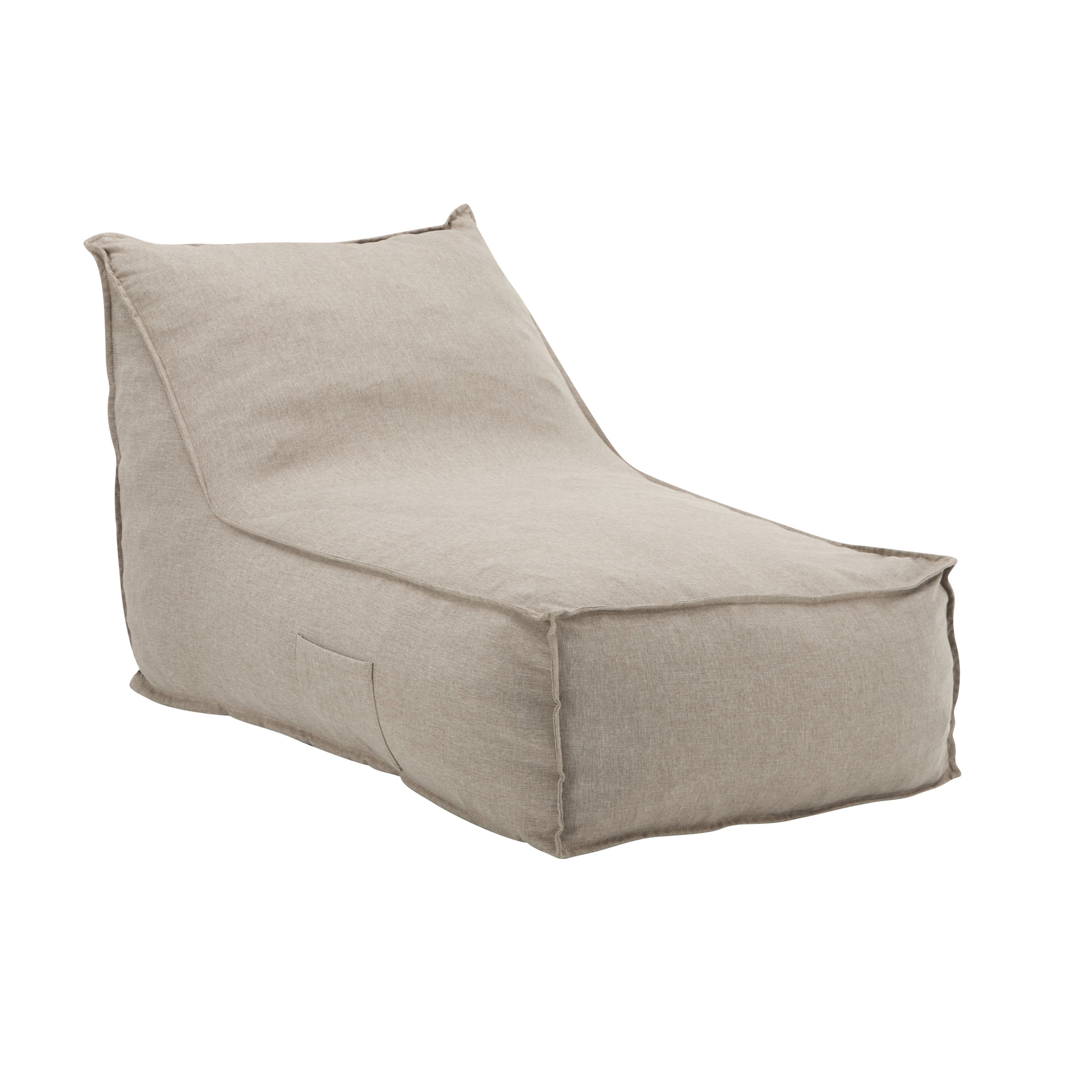 Christopher Knight Home 48" Outdoor Bean Bag Lounge Chair, Plush Foam Filled, Patio Garden Seating, Beige