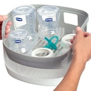 Chicco Microwave Steam Sterilizer for Baby Bottles, Nipples, Pacifiers, and Other Feeding Items - White, New
