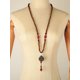thumbnail image 2 of Collar, Collar de cuentas para mujer Collar largo de madera Vintage Boho Mala Collares de meditación Abanopi  Collar, 2 of 7