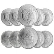 U.S.A. Lot of 10 - 1 oz Buffalo Warrior Silver Round .999 Fine